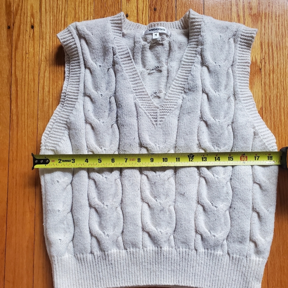 Vigoss Women's Cream Cable Knit Sweater Vest Size M - Picture 7 of 8